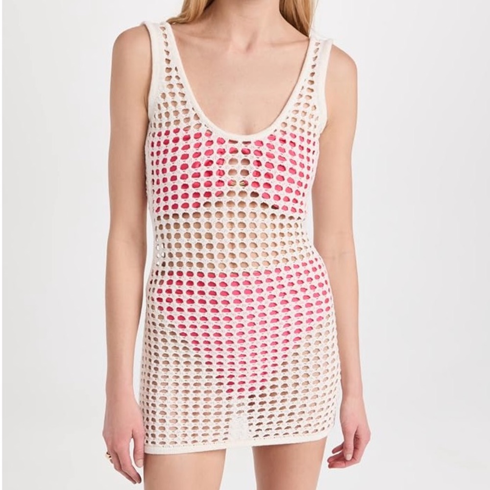 Solid and Striped Annemarie Crochet Mini Dress